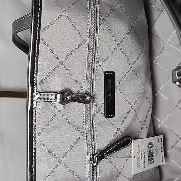 Michael Kors Jet Set Medium Carryall Tote Bag Silver Multi NWT - Picture 10 of 13